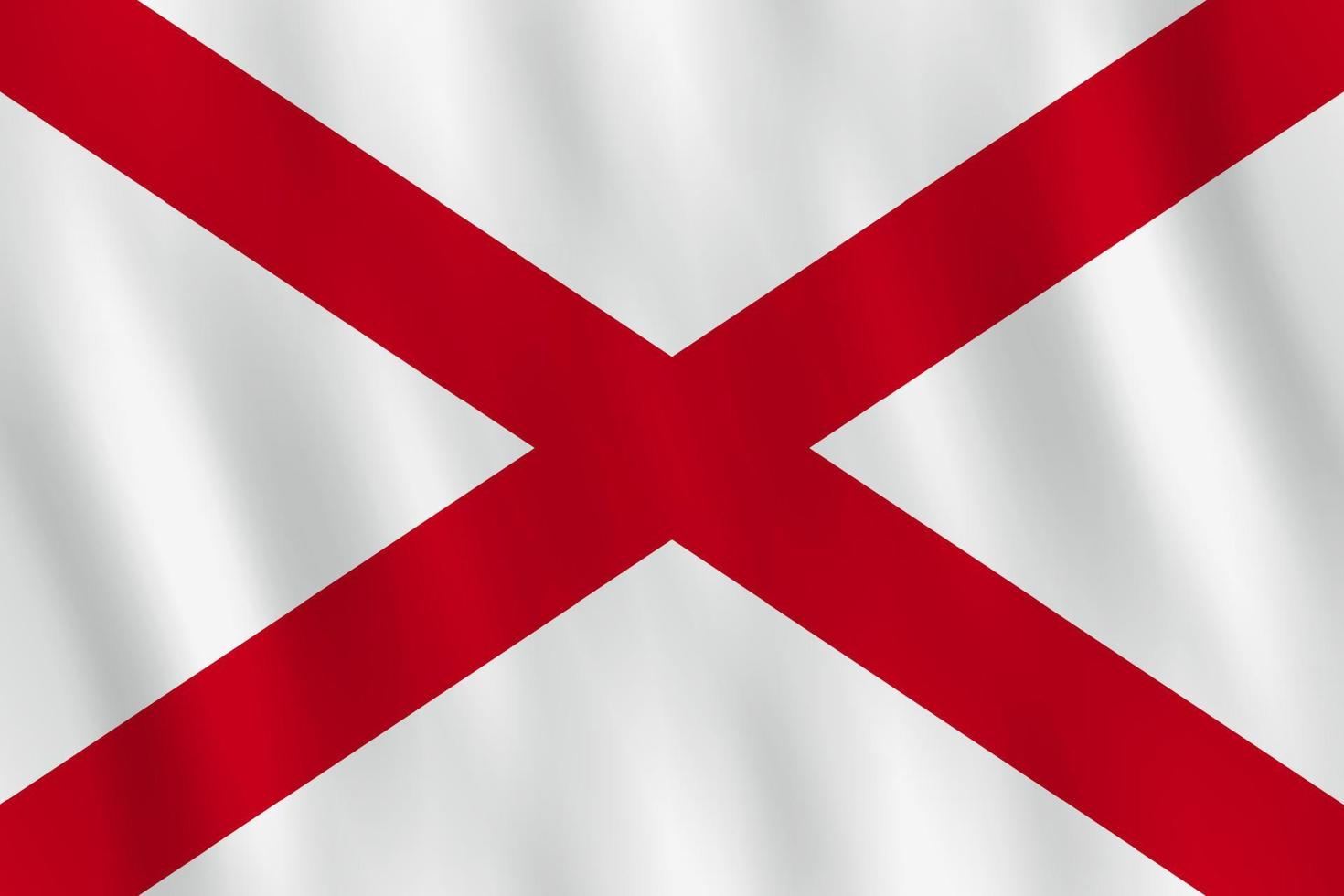 bandiera dello stato americano dell'alabama con effetto sventolante, proporzione ufficiale. vettore
