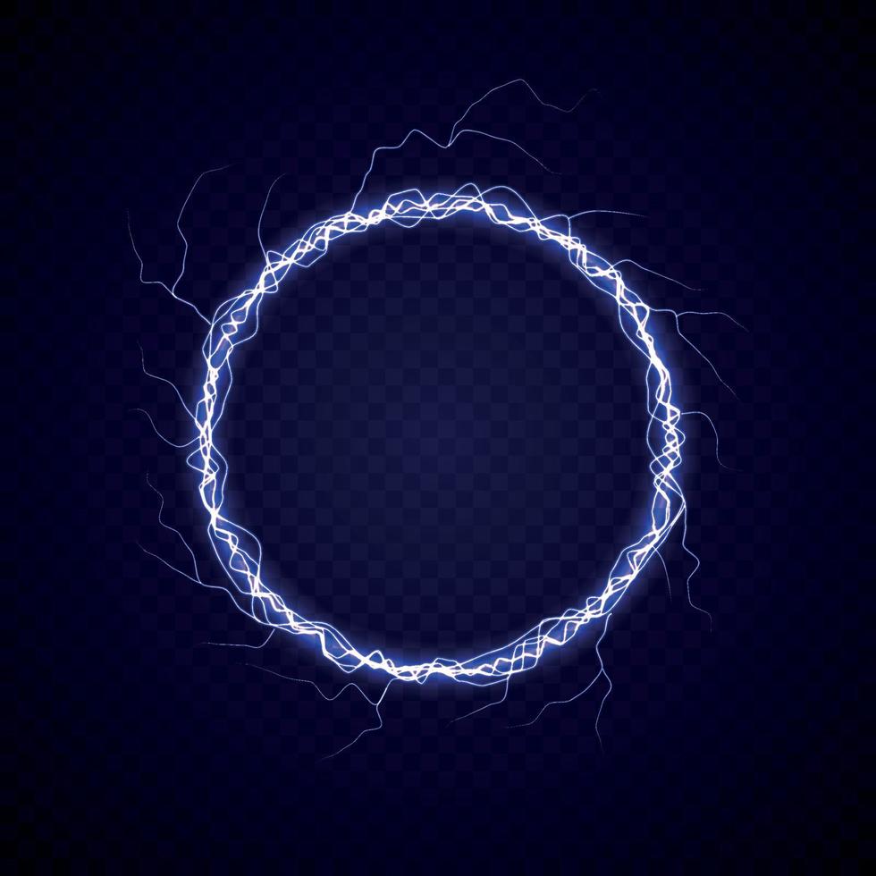 cerchio elettrico con effetto fulmine vettore
