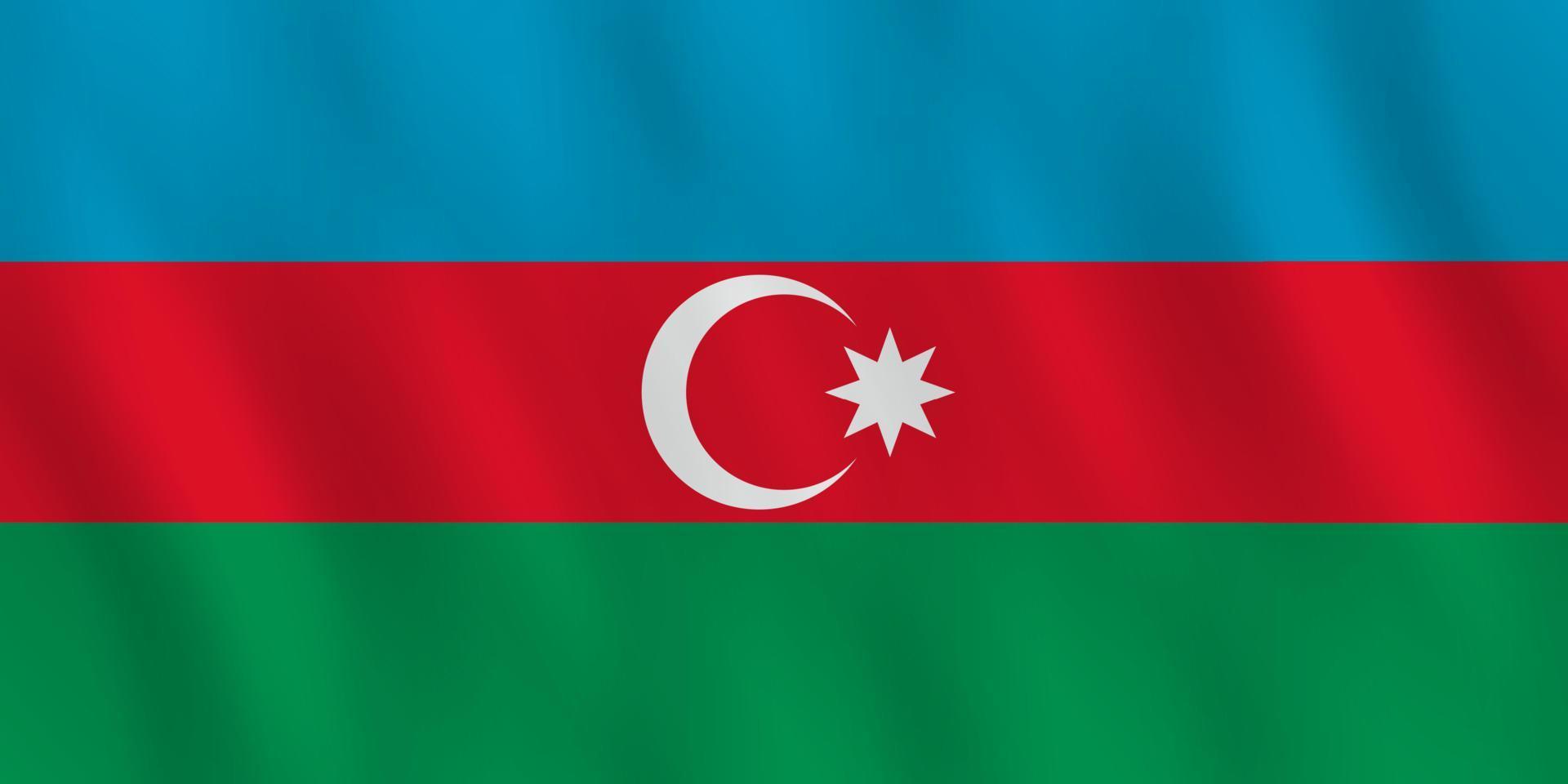 bandiera azerbaigiana con effetto sventolante, proporzione ufficiale. vettore