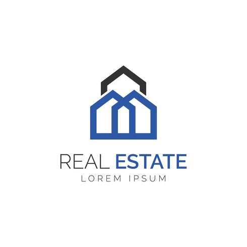 Logo immobiliare semplice monogramma vettore