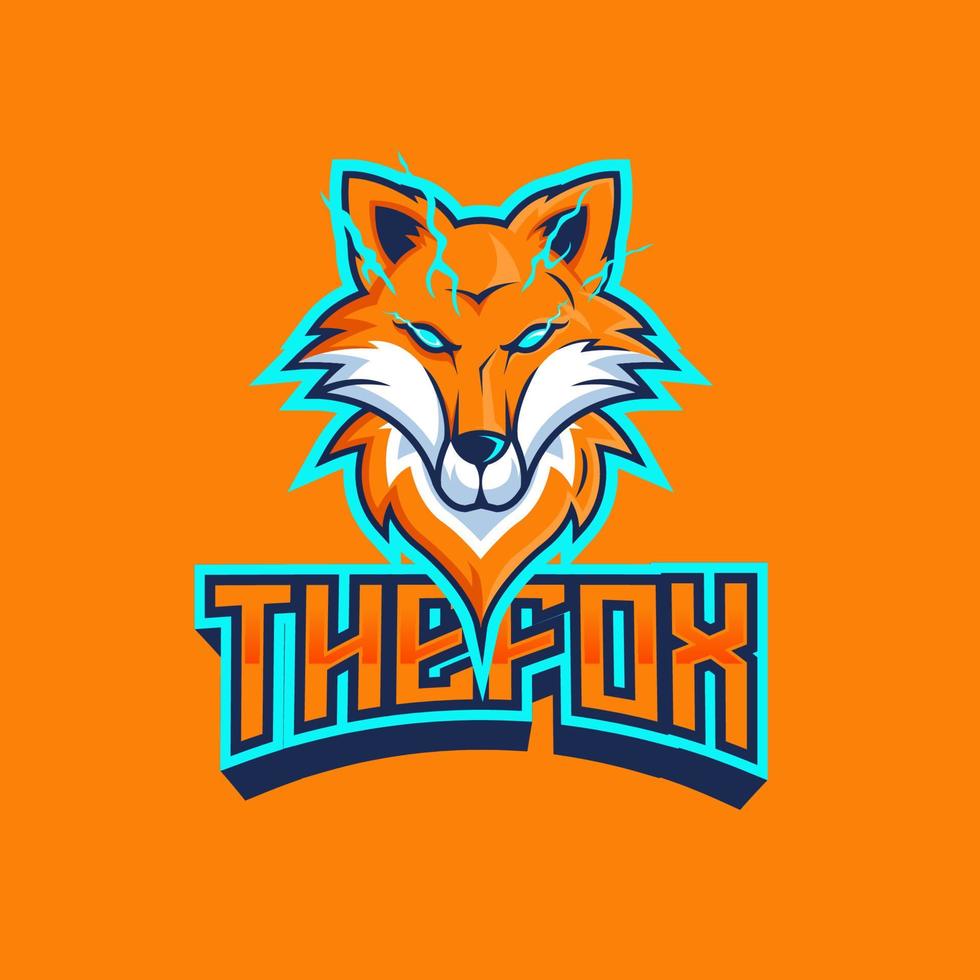 il logo della volpe per la squadra di esport vettore