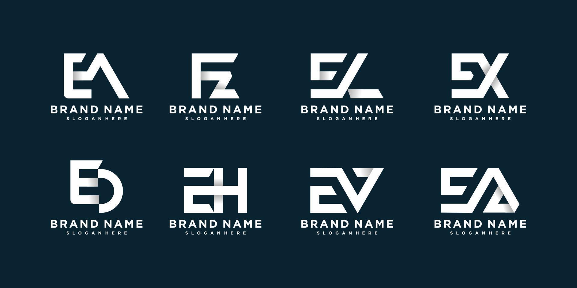 collezione di lettere logo con concetto fresco e iniziale per l'industria aziendale, iniziali personali vettore premium