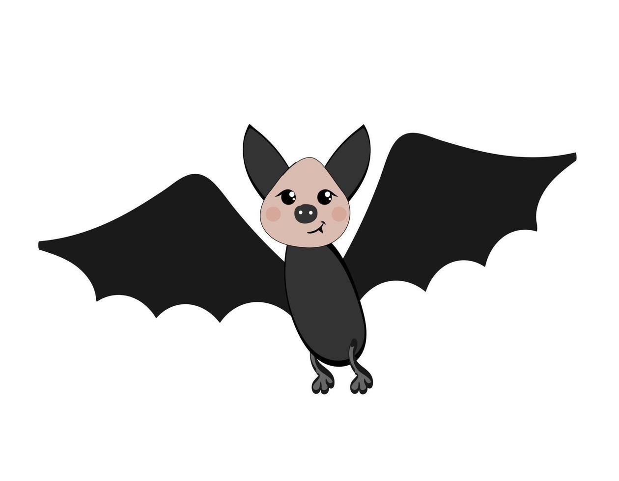 pipistrello in stile cartone animato su sfondo bianco. vettore