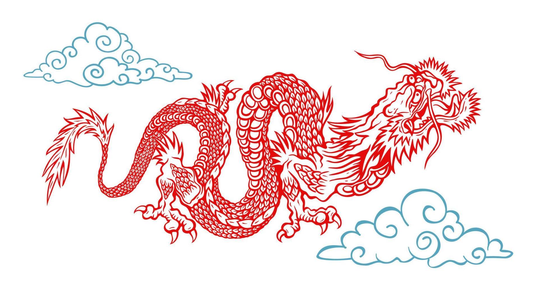 illustrazione vettoriale di un drago cinese.
