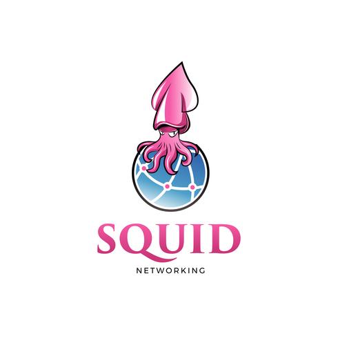 Logo del globo di calamari vettore