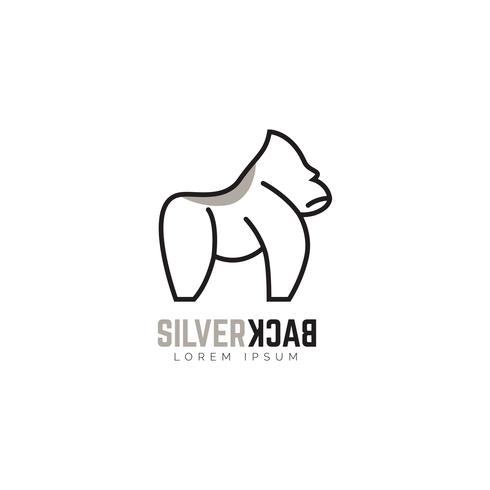 icona di simbolo logo gorilla silverback vettore