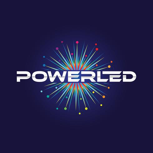 Logo colorato Power Led vettore