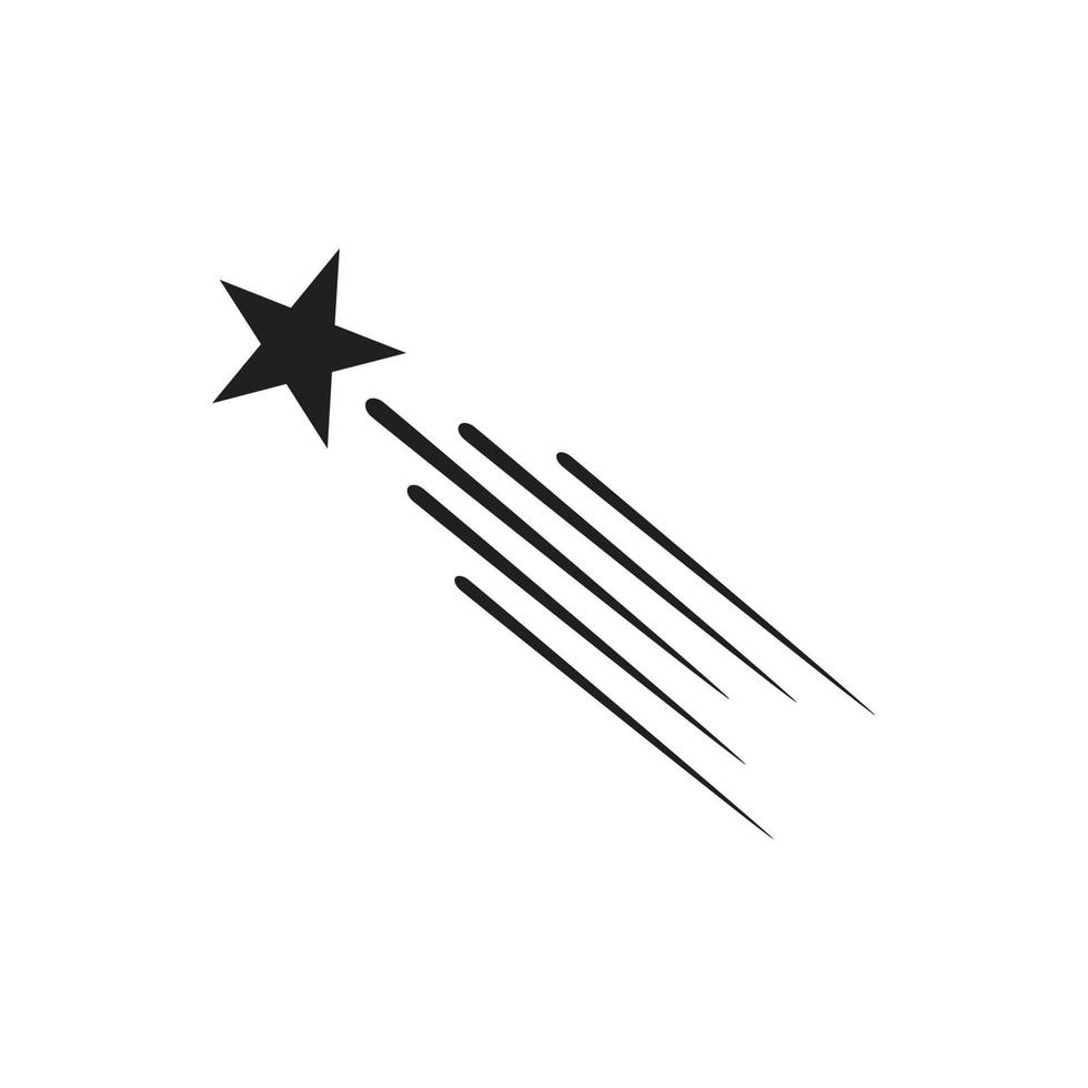 illustrazione vettoriale piatta simbolo icona stella cadente per grafica e web design.