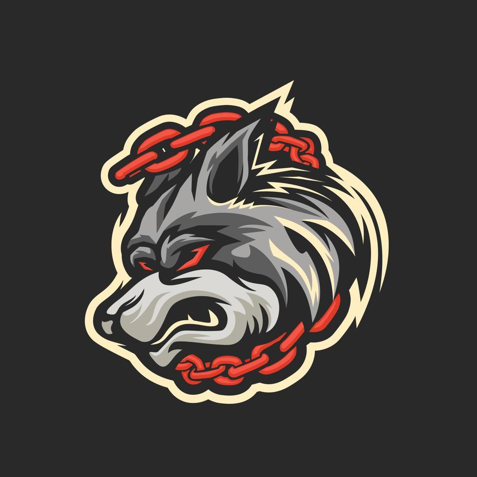 logo della mascotte del lupo vettore