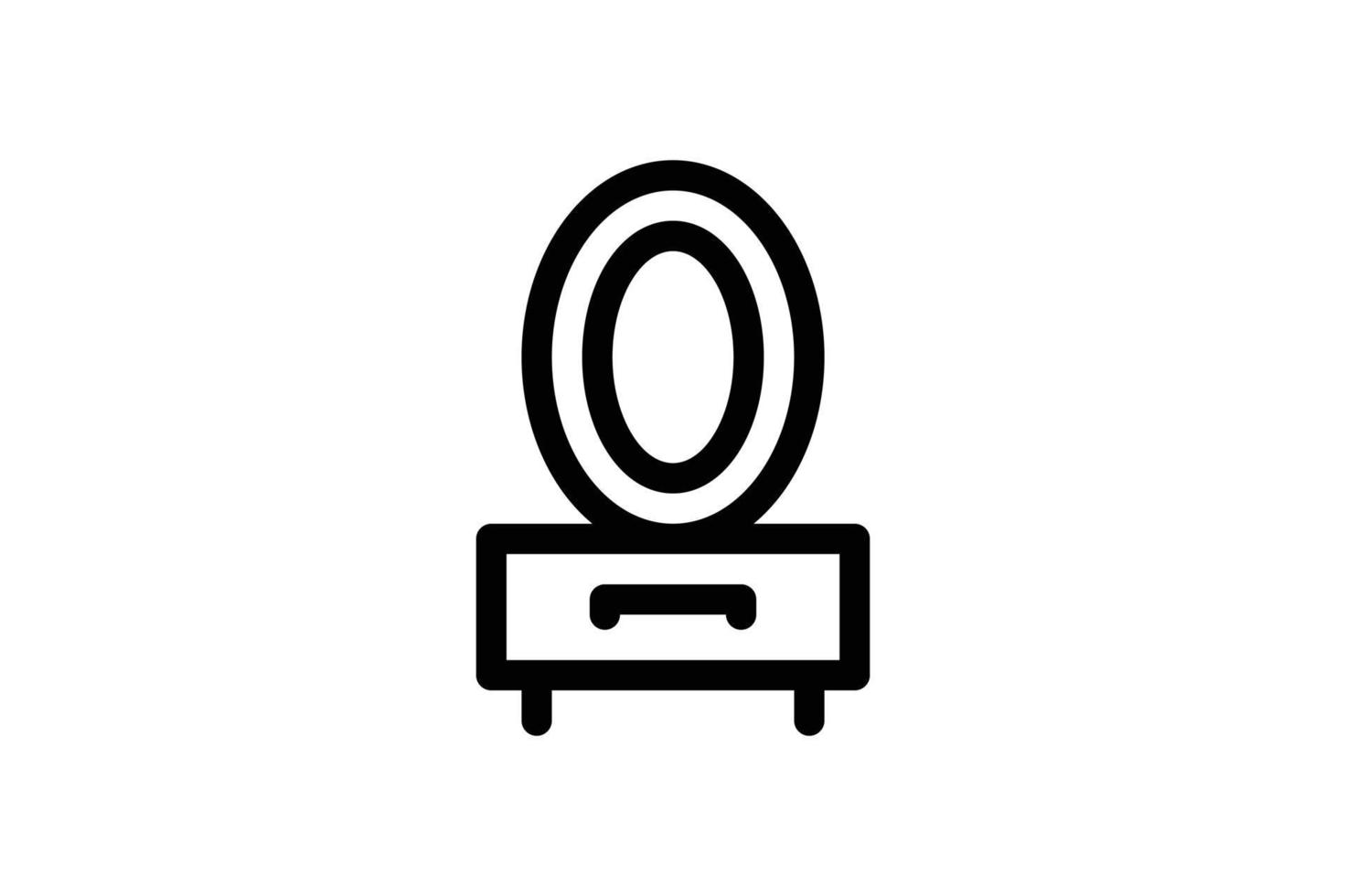 Toeletta icona camera da letto in stile linea libera vettore