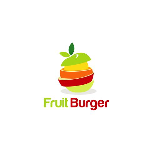 Logo creativo di Burger di frutta vettore