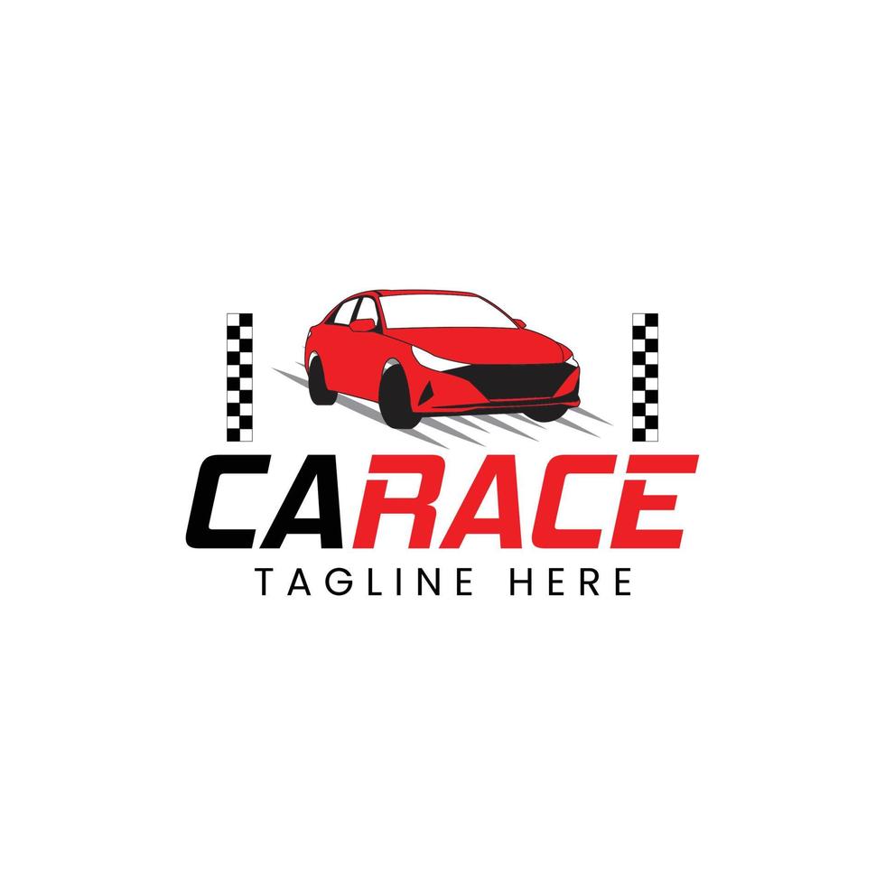 design del logo della corsa automobilistica vettore