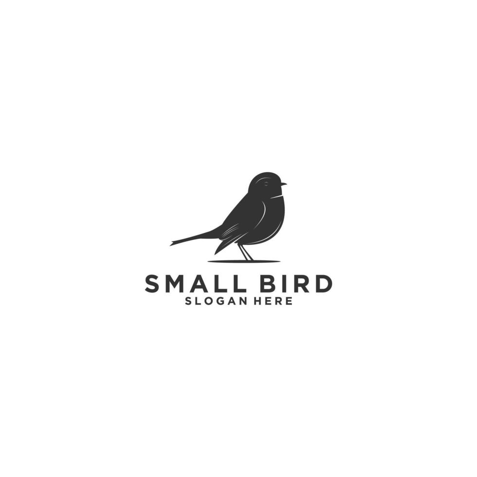 modello di logo piccolo uccello su sfondo bianco vettore
