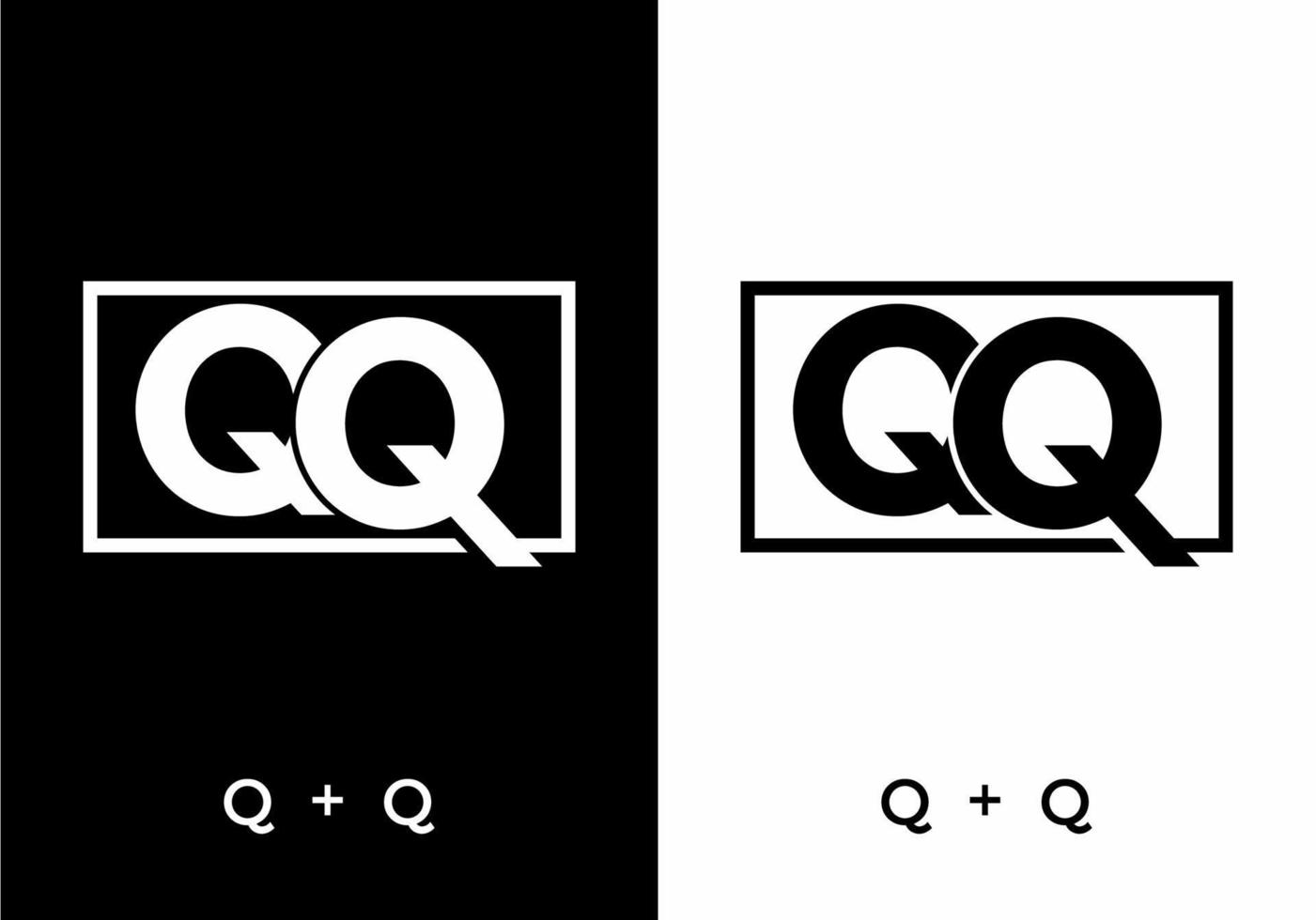 colore bianco e nero della lettera iniziale qq vettore