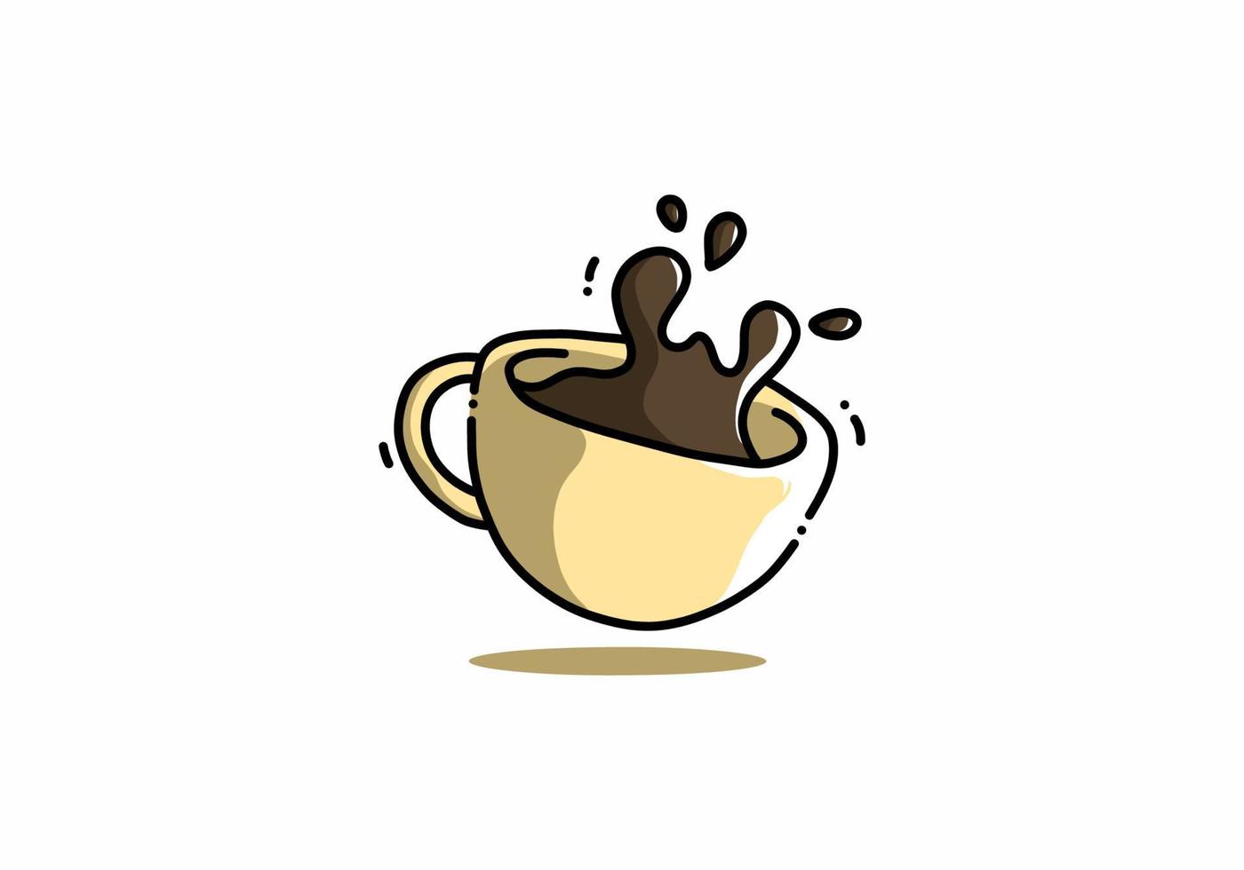 caffè in tazza illustrazione kawaii vettore
