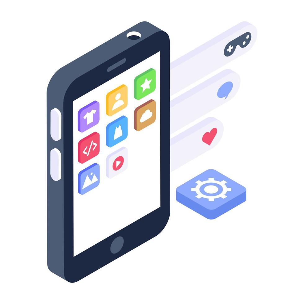 un design icona di applicazioni mobili vettore