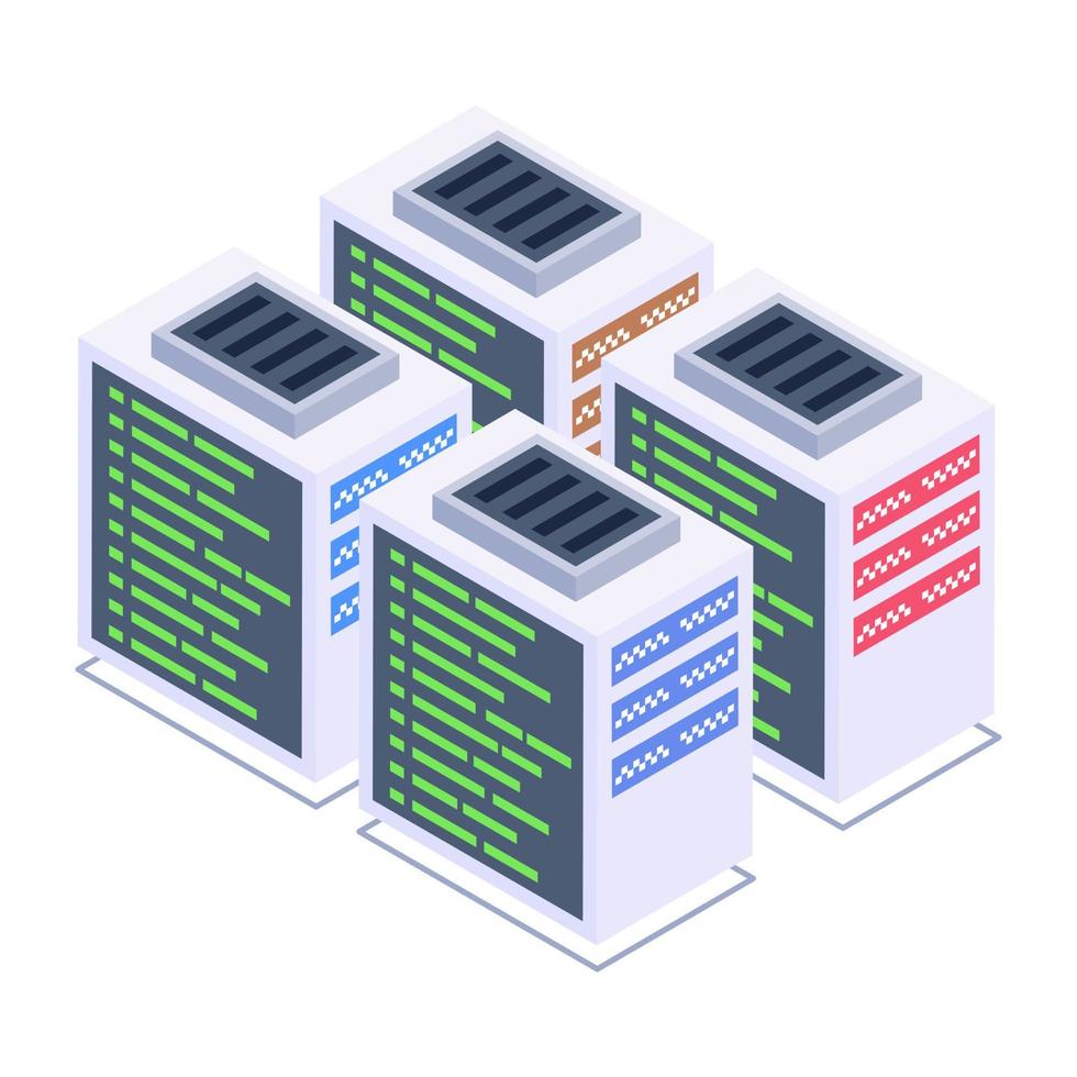 server 1icona di stile isometrico di rete, vettore modificabile