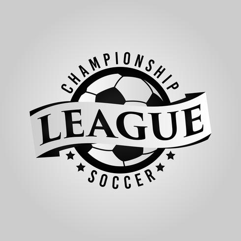 Logo di calcio con banner vettore