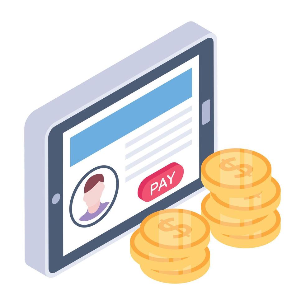 pila di monete con bolla di chat che indica l'icona isometrica della chat finanziaria vettore