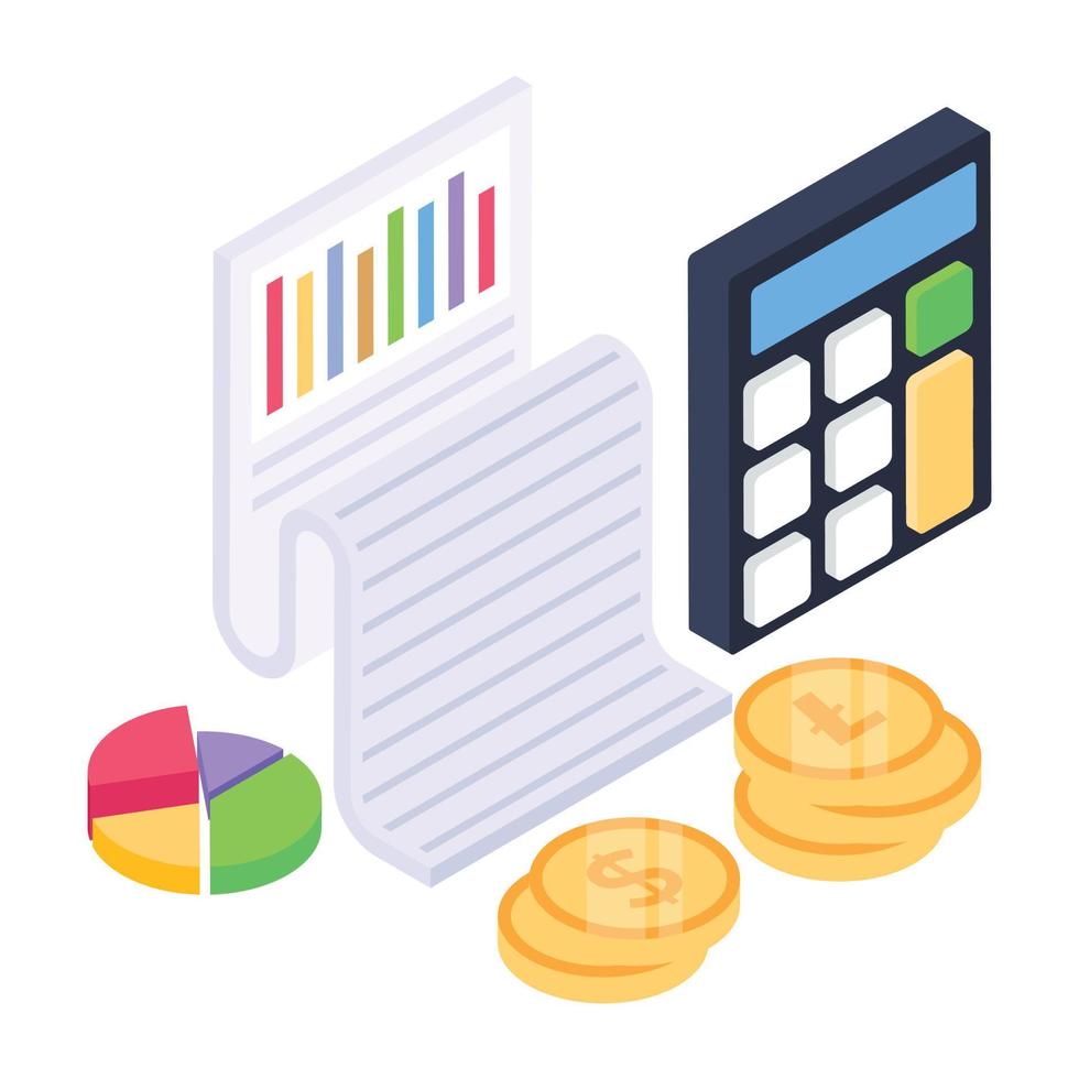 icona di stile isometrico dell'app finanziaria vettore
