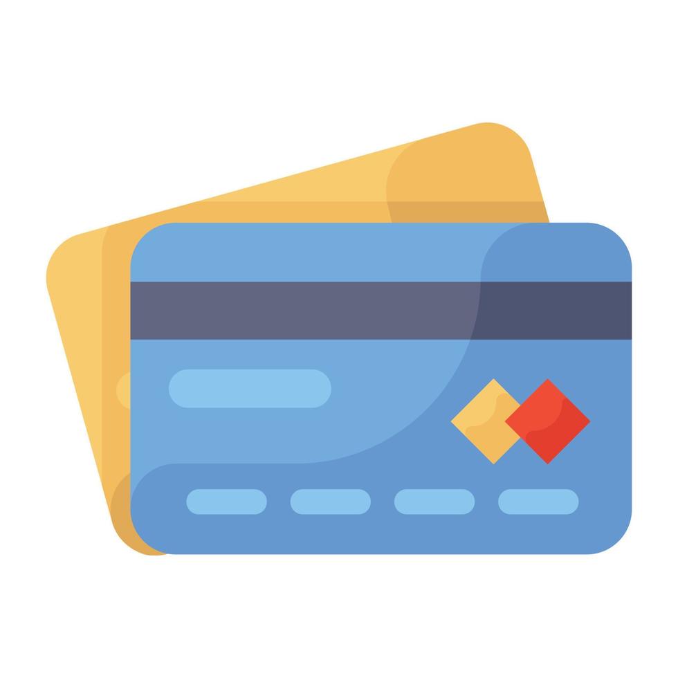 carte di credito, icona piatta della carta bancomat vettore
