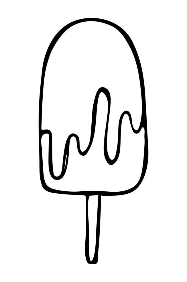 illustrazione di gelato disegnata a mano vettoriale isolata su sfondi bianchi. clipart di dessert carino. per stampa, web, design, arredamento, logo.