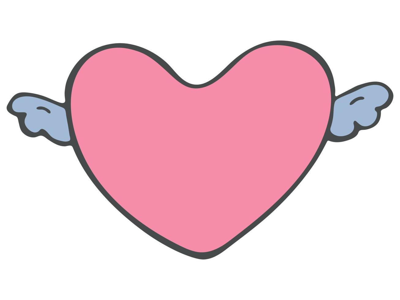 semplice illustrazione del cuore disegnata a mano isolata su uno sfondo bianco. carino doodle del cuore di san valentino. vettore