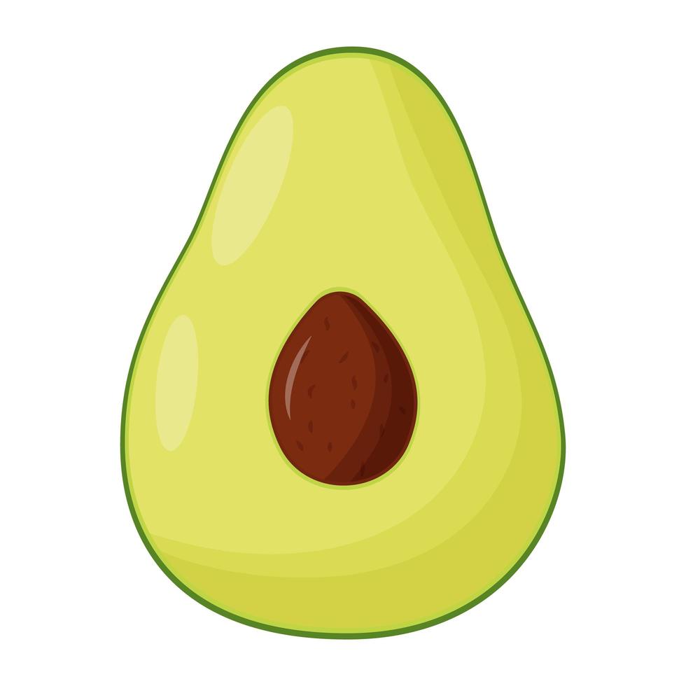 metà di avocado isolato su sfondo bianco. illustrazione vettoriale piatta