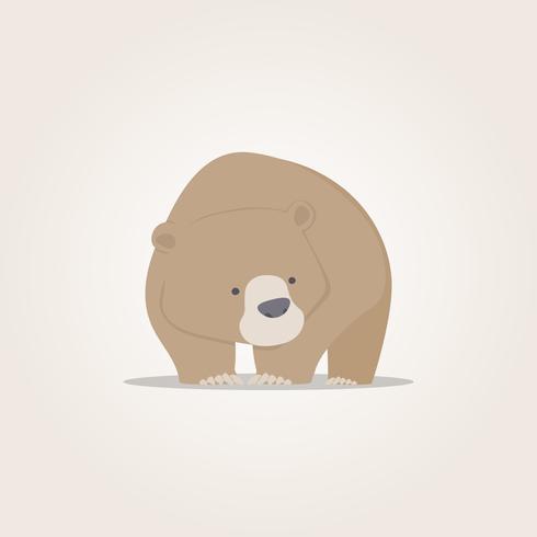 Orso simpatico cartone animato, Bear simpatico personaggio design vettore