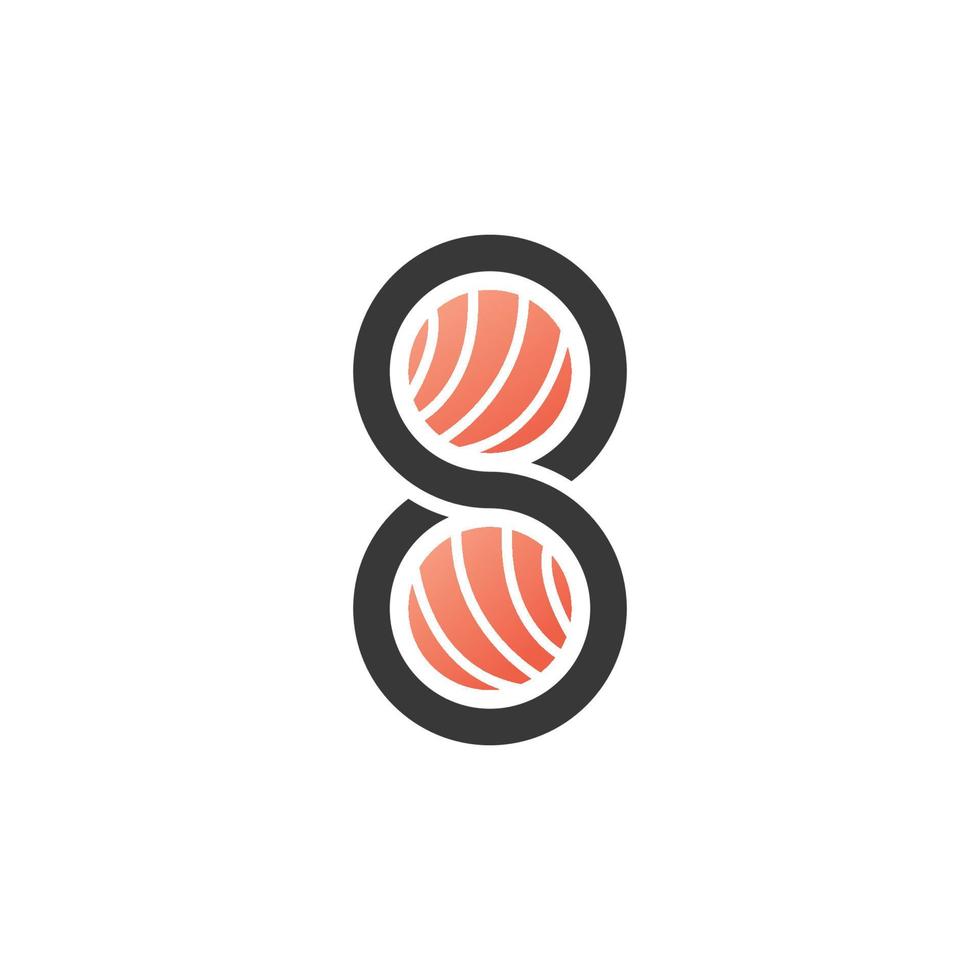 logo infinito di sushi vettore