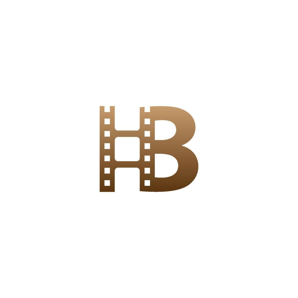 lettera b con modello di progettazione logo icona striscia di pellicola vettore