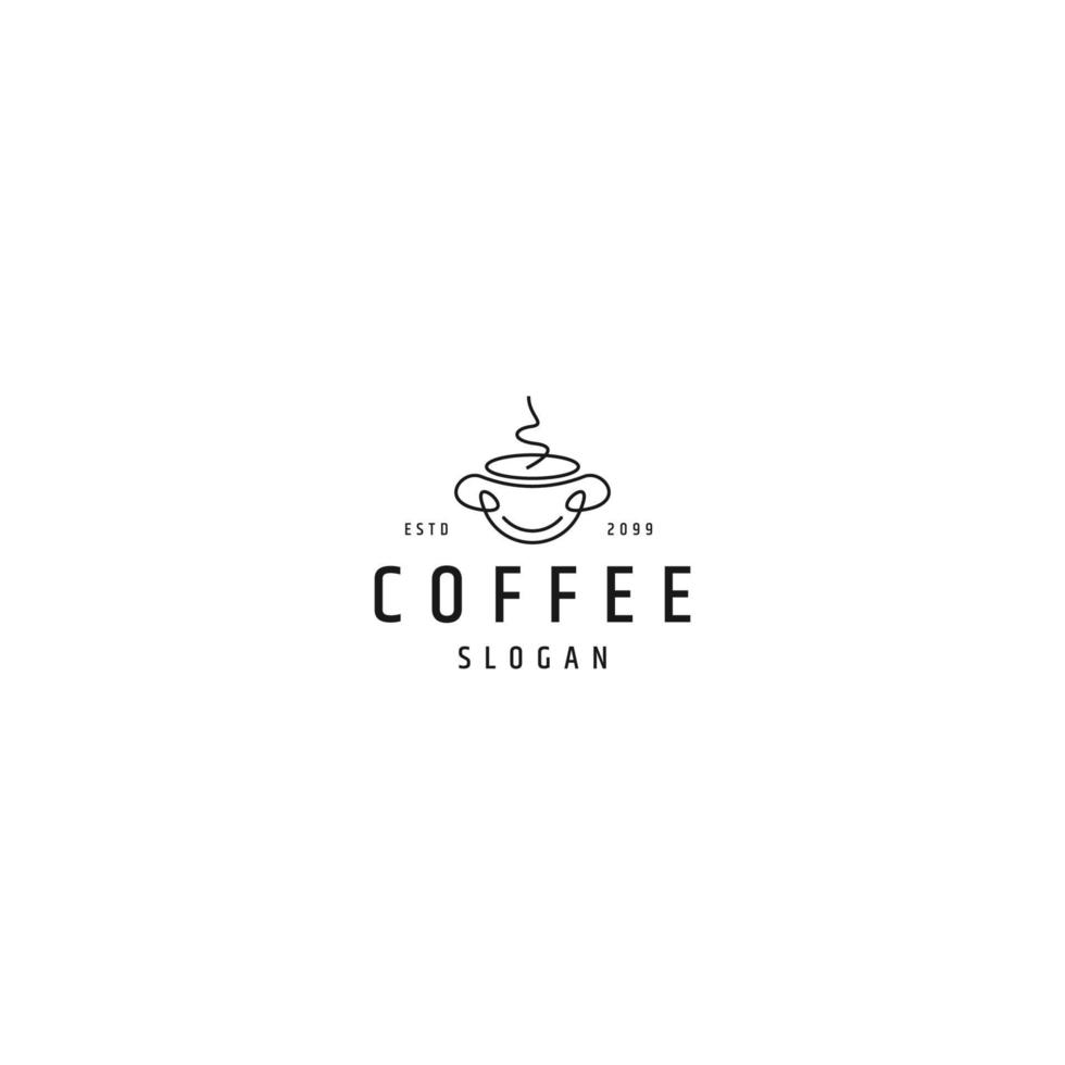 concetto di logo della linea di caffè della tazza, modello di progettazione dell'icona piatta vettore