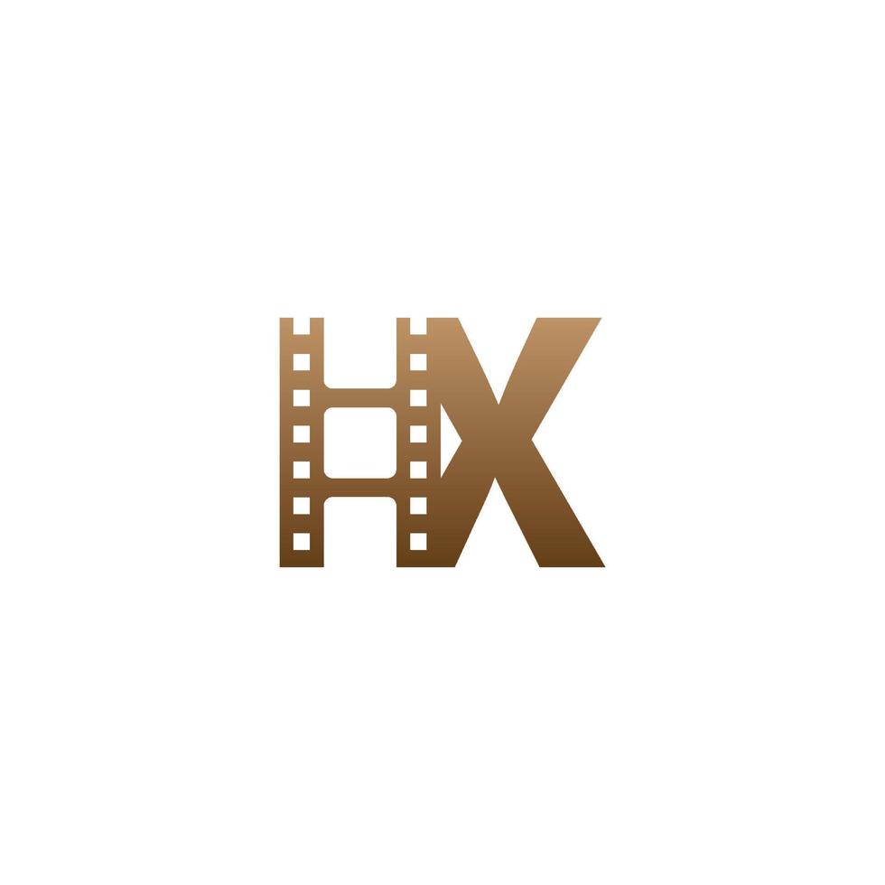 lettera x con modello di progettazione logo icona striscia di pellicola vettore
