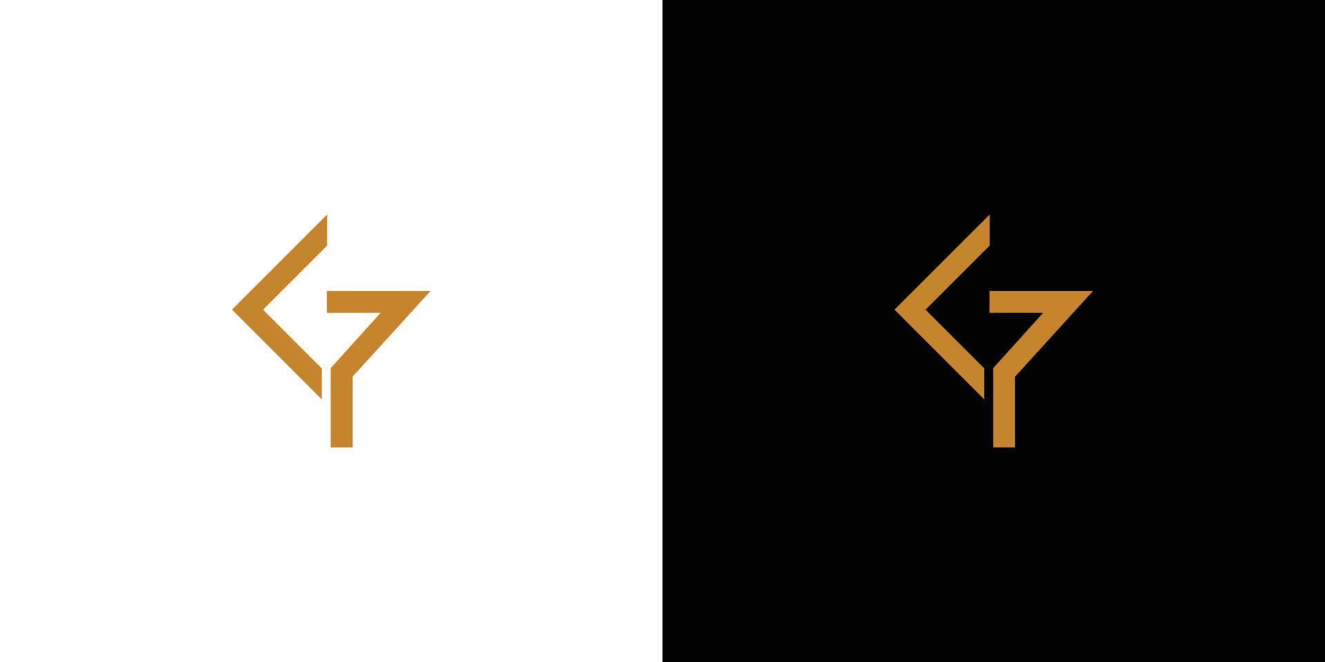 design moderno e unico del logo delle iniziali della lettera gp vettore