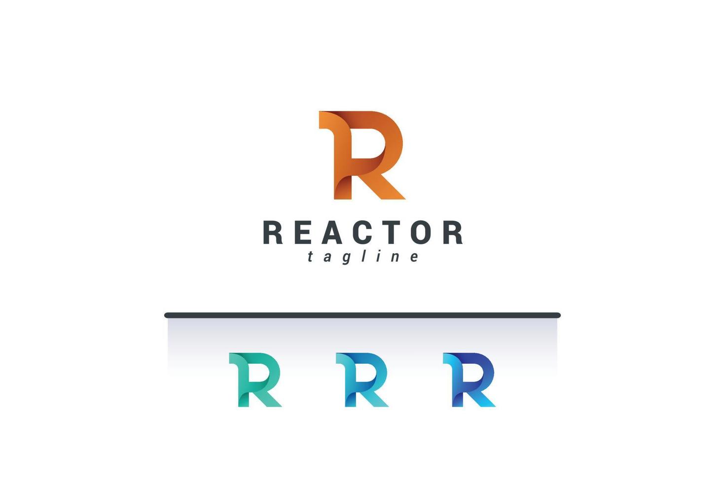 lettera r logo moderno tecnologico 3d creativo vettore