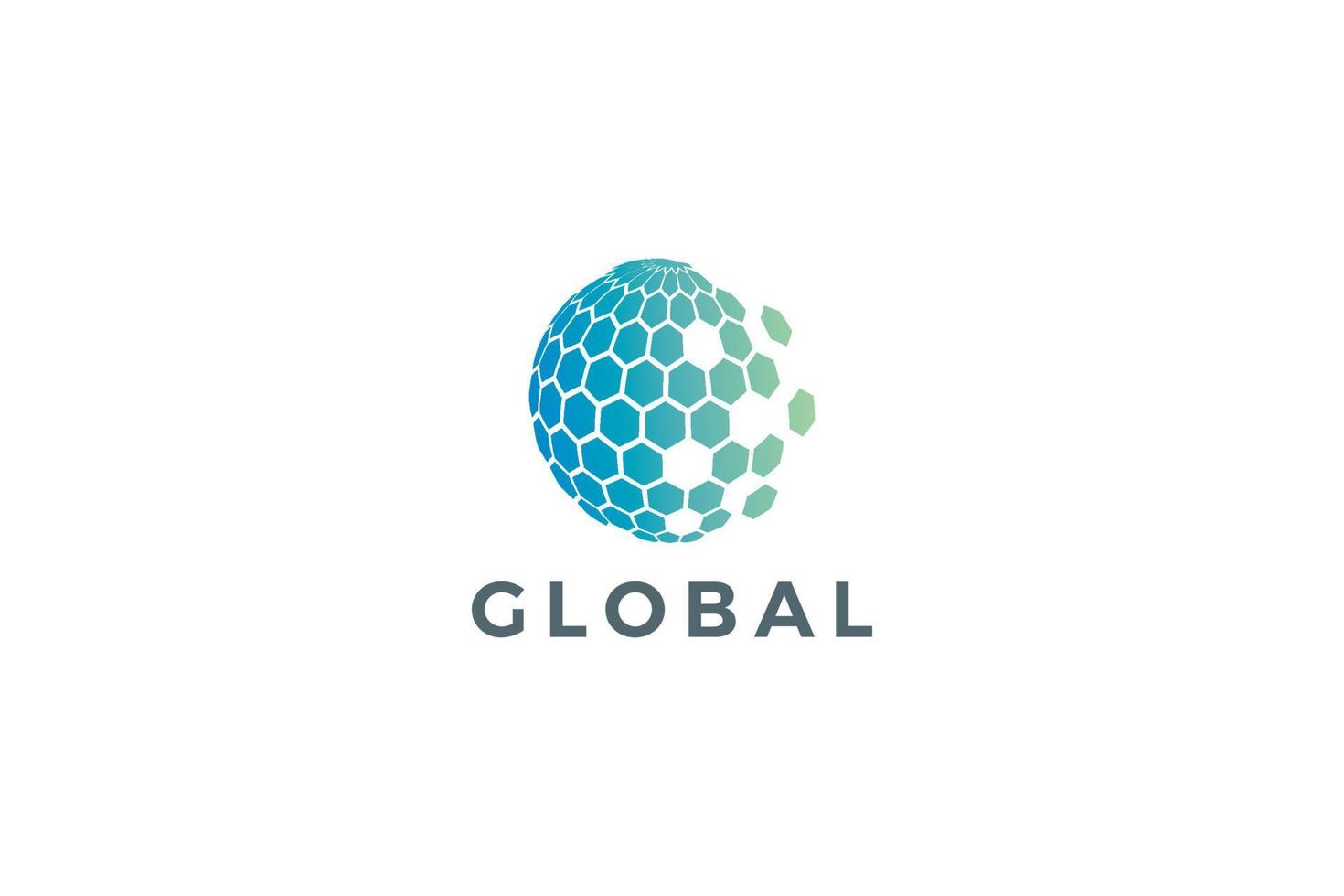 logo moderno tecnologico della rete globale vettore