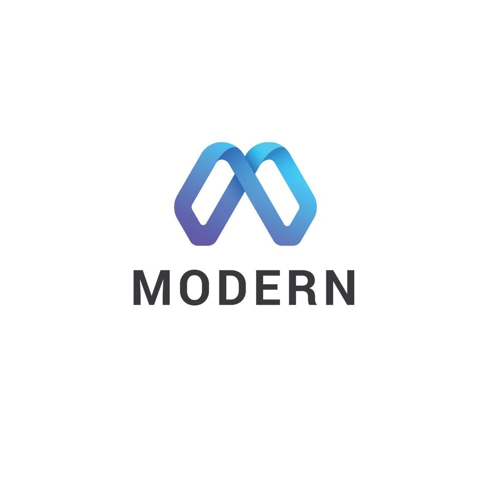 lettera m moderno logo aziendale semplice vettore