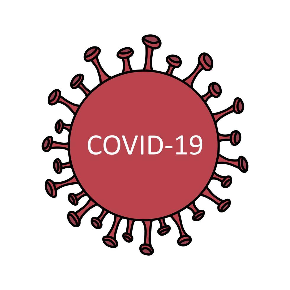 illustrazione isolata del vettore rosso del ceppo covid-19