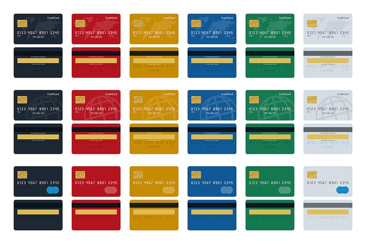 Grande set di icone di carte di credito vettore