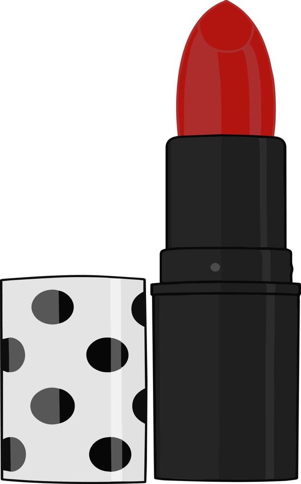 rossetto rosso. illustrazione vettoriale. un'idea per illustrazioni di moda, riviste, moda, pubblicità, decorazione d'interni, per il disegno, per vari tipi di creatività. vettore