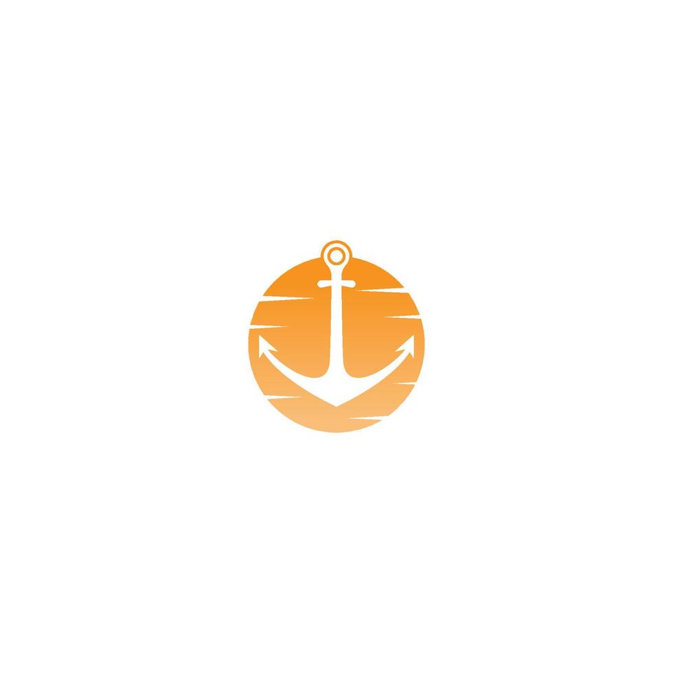 vettore del modello di progettazione del logo dell'icona di ancoraggio