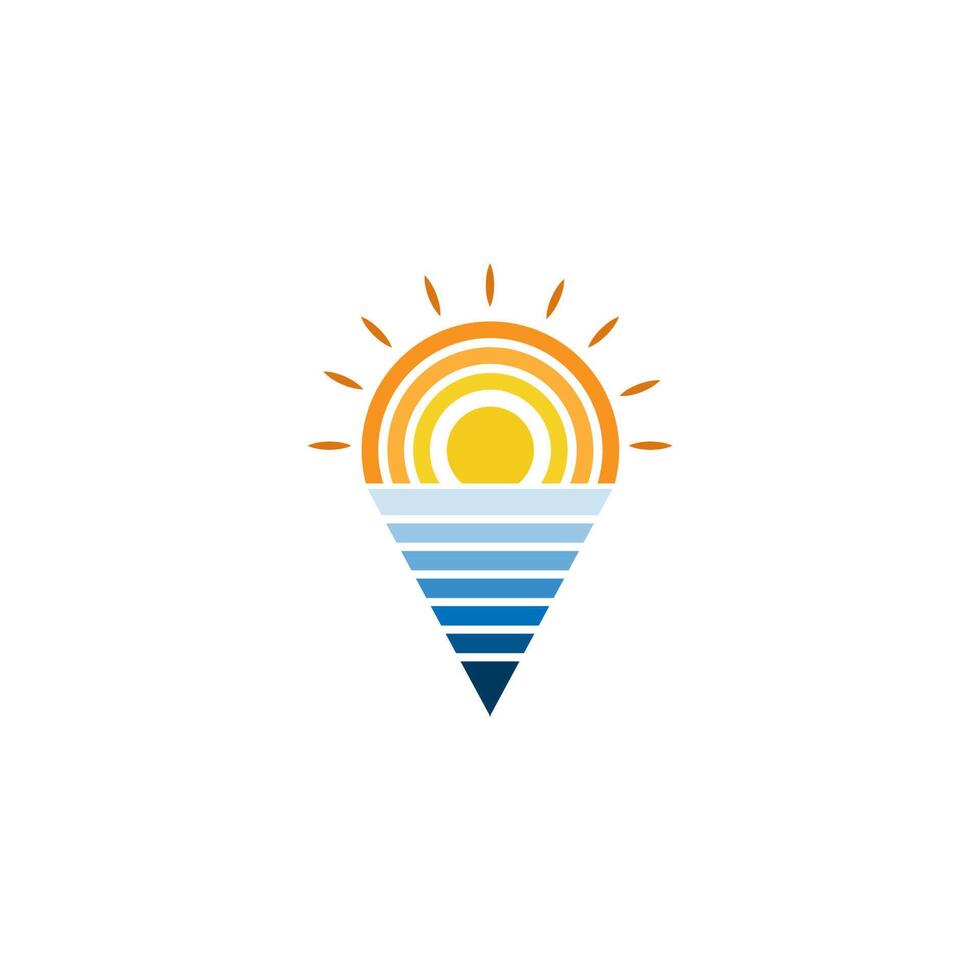modello di disegno vettoriale logo icona tramonto