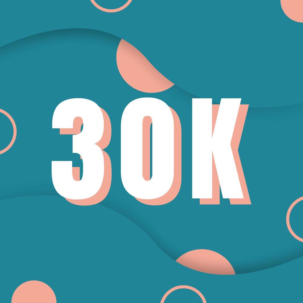 30.000 follower del design di sfondo dei social media vettore