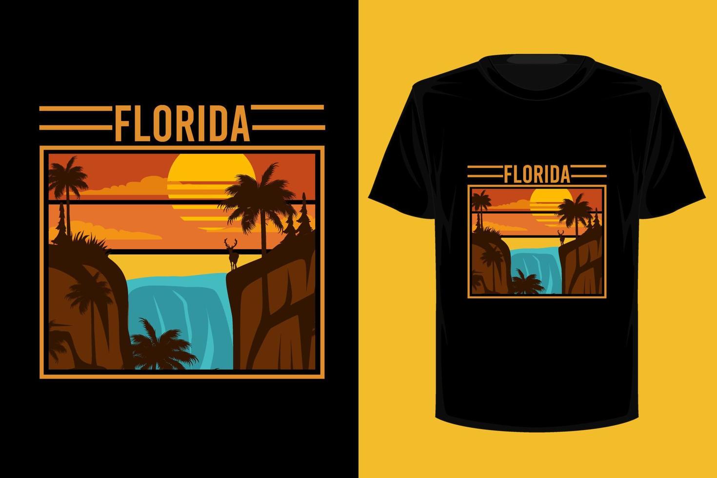 florida design retrò vintage t-shirt vettore