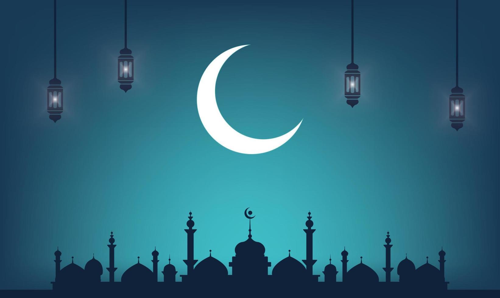 realistico ramadan kareem piatto eid al-fitr illustrazione mubarak carta da parati hari raya aidilfitri vettore