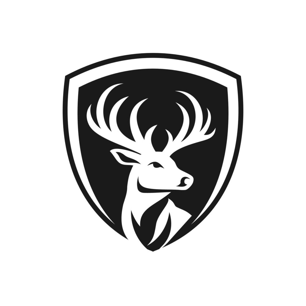 modello di progettazione logo cacciatore di cervi vintage vettore