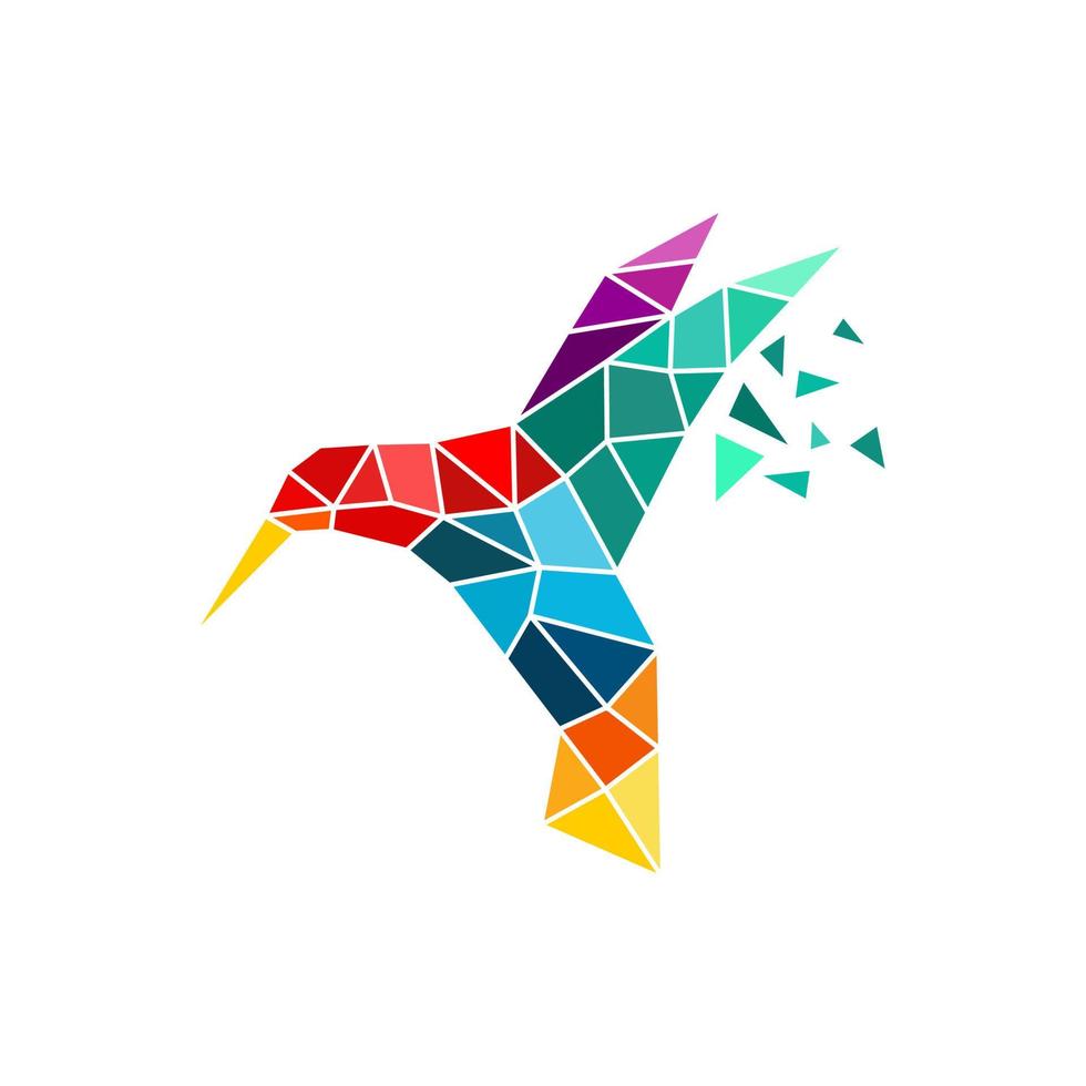 logo della tecnologia del colibrì, modello di logo dell'uccello digitale vettore