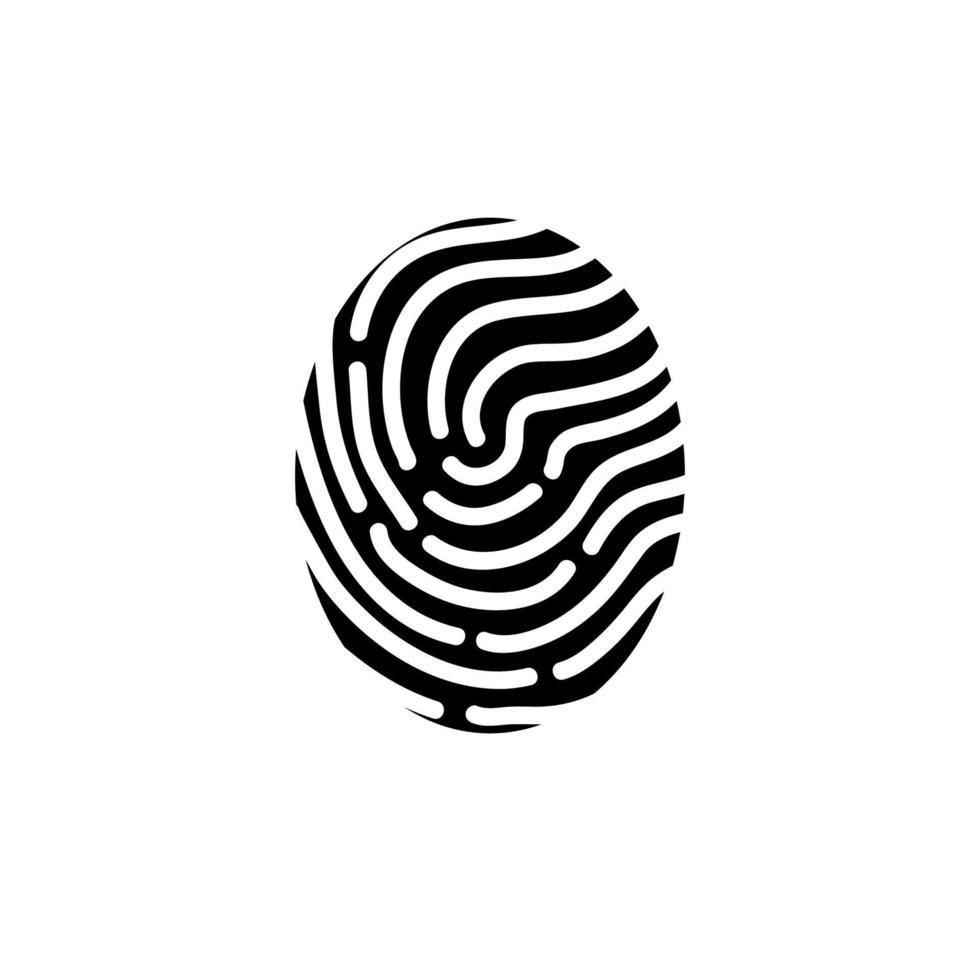 icona dell'illustrazione dell'impronta digitale con vettore di stile doodle disegnato a mano