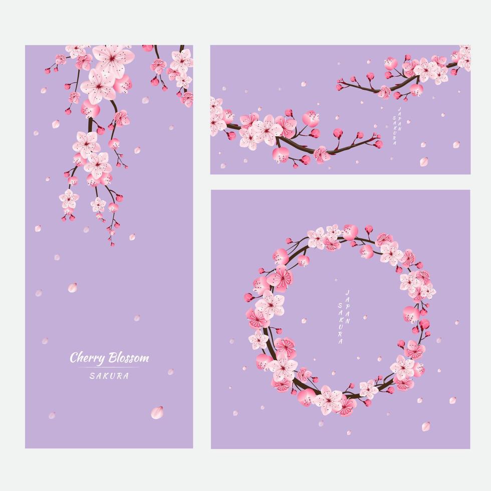 fiore di ciliegio, sakura, giappone, motivo floreale giapponese, illustrazione vettoriale. vettore