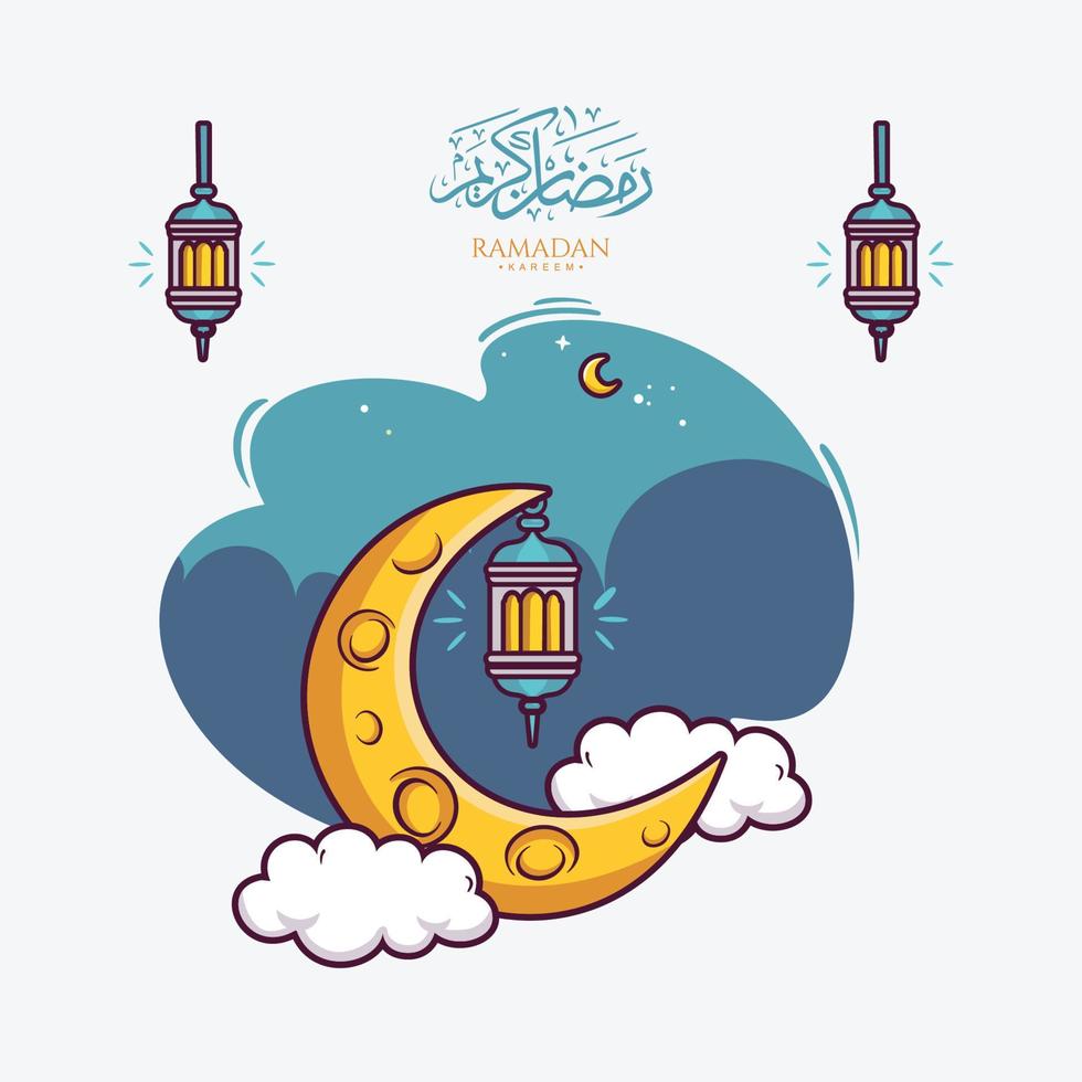 sfondo dell'illustrazione del ramadan kareem vettore